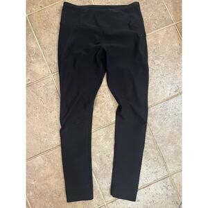 Mondetta M High Waist Side Zip Pocket Moto Calf Full Leg Length Black Tights